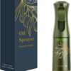 Oil Sprayer for Cooking - 180ml Glass Oil Spray Bottle - Continuous Olive Oil Sprayer with Portion Control - Cooking Gadgets - Kitchen Gadgets for Air Fryer, Salad, Baking, BBQ