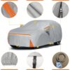 Car Cover for 2009-2024 Audi Q5/SQ5, Waterproof Custom-fit All Weather Sun Rain UV Dust Snow Protection Outdoor Q5 Full Car Cover with Door Zipper and Cotton Lining-Gray