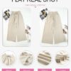 Dokotoo Pants for Women Casual Elastic Waist Wide Leg Pants with Pockets