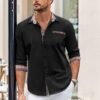 COOFANDY Men's Long Sleeve Dress Shirt Plaid Collar Casual Button Down Shirts