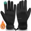 ihuan Winter Waterproof Ski Gloves Men Women, Snow Warm Cycling Cold Weather, Driving Biking Running