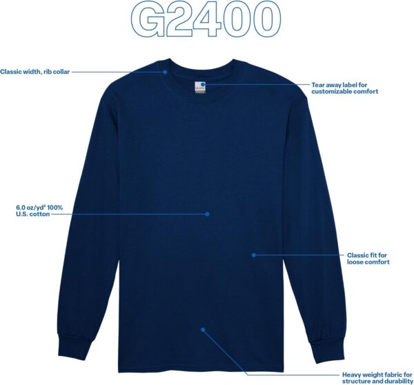 Gildan Unisex Adult Ultra Cotton Long Sleeve T-Shirt, Style G2400, Multipack