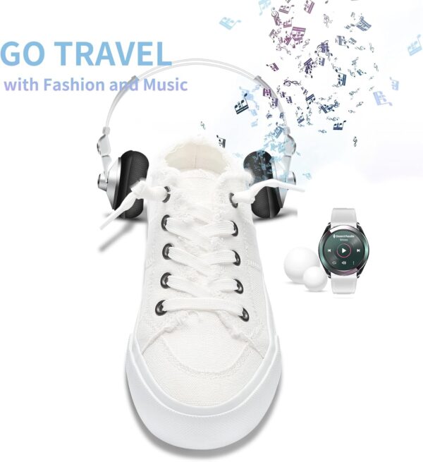 Obtaom Women Canvas Mules Memory Foam Clipper Fashion Sneakers Comfortable Slip-On Mule Backless Holiday Shoes