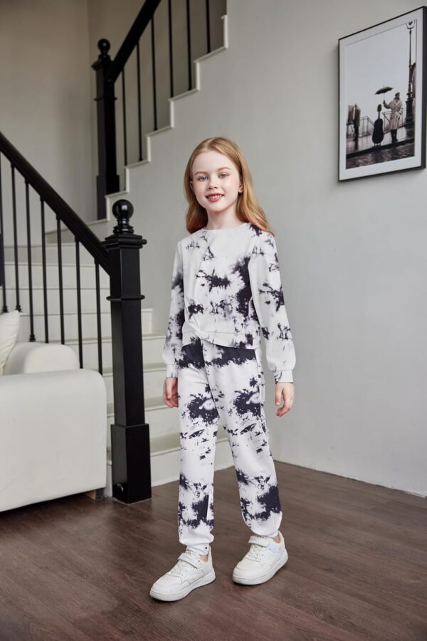 Arshiner Toddler Girl Clothes 2 Piece Outfits Fashion Twist Front Long Sleeve Sweatshirts and Sweatpants Sweatsuit Sets