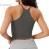 ODODOS Women's Crop 3-Pack Seamless Rib-Knit Camisole Crop Tank Tops