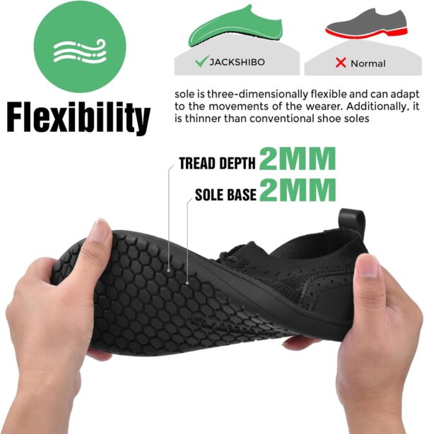 JACKSHIBO Barefoot Shoes for Men Slip on Shoes Minimalist Walking Sneakers Wide Toe Box Zero Drop Sole