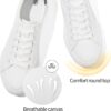 Rominz Mens White Canvas Shoes Fashion Low Top Canvas Sneakers Casual Tennis Shoes Lace-Up Walking Shoes for Men