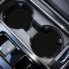 Car Cup Coaster, 4PCS Universal Auto Non-Slip Cup Holder Embedded in Ornaments Silicone Coaster, Car Interior Accessories Sets, Black