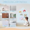 Magnetic Chalkboard Wall Decal 40"x32" - Upgraded Adhesive, Includes Wipe Cloth, Chalk Holder, 6 Dust-Free Chalks, Peel and Stick Blackboard for Kids Playroom, School, Home Decor -Light Blue