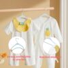 ManGotree 10.95" Baby Velvet Hangers, Non-Slip Infant Coat Hangers, Ultra-Thin Toddler Felt Hangers with 360° Swivel Hook, Space Saving Children's Hangers for Kids Clothes, 48 Pack (Blue)