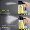 2 Pack 16oz Oil Sprayer for Cooking - 2 in 1 Spray & Pour Olive Oil Dispenser - 470ml Glass Spray Oil Bottle - Kitchen Gadgets