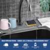 Silicone Faucet Handle Drip Catcher Tray Mat, Silicone Faucet Mat Dish Soap Sponge Holder for Kitchen Sink Accessories Gadgets, Drying Mat for Kitchen Counter Bathroom Kitchen Sink Splash Guard -Grey