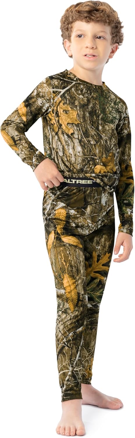 Realtree Boys' Performance Thermal Underwear Long Johns Base Layer Set