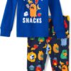 The Children's Place Baby Boys' and Toddler Long Sleeve Top and Pants Snug Fit 100% Cotton 2 Piece Pajama Set