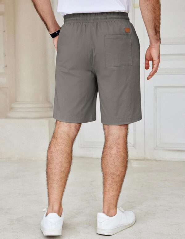 COOFANDY Men's Casual Shorts Cotton Elastic Waist Drawstring Shorts Lightweight Summer Beach Shorts