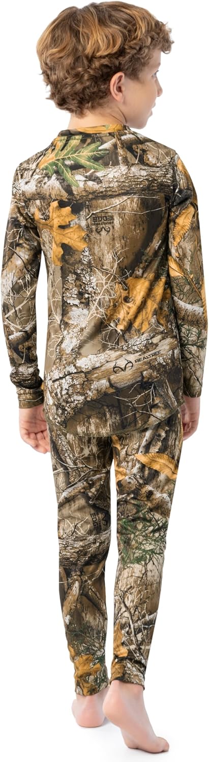 Realtree Boys' Performance Thermal Underwear Long Johns Base Layer Set