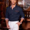COOFANDY Men's Casual Dress Shirt Button Down Shirts Long-Sleeve Plaid Collar Denim Work Shirt