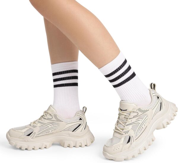 DREAM PAIRS Women Platform Chunky Lightweight Comfortable Breathable Casual Stylish Y2K Lace-Up Heidi Walking Fashion Sneakers