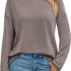 AUTOMET Womens Long Sleeve Shirts Loose Fitted Crewneck Basic Tops Casual Outfits Fall Clothes 2025