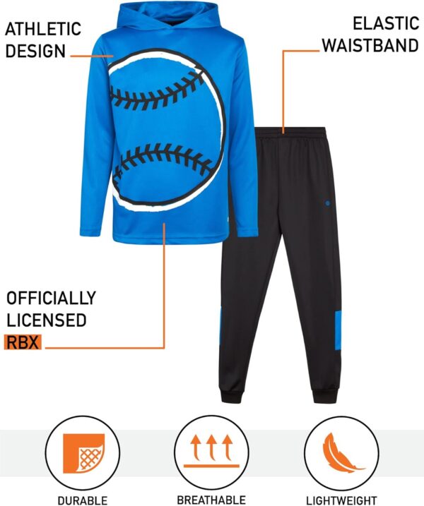 RBX Boys' Jogger Set - 2-Piece Thermal Sports Hoodie and Tricot Joggers (Size: 8-12)