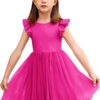 Arshiner Toddler Tutu Dress Little Girls Fluffy Summer Dresses Casual Party Tulle Sundress for Kids 2-6Y