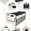 YOHOOLYO Car Trunk Organizer for SUV 72L Large Capacity Collapsible 4 Compartment Storage, Multicolor Car Accessories for Women/Men, Beige