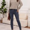 Dokotoo Womens Soft Long Sleeve V Neck Shirts Solid Casual Decorative Buttons Knitted Pullover Tunic Tops