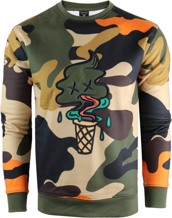 Screenshotbrand Mens Urban Hip Hop Premium Fleece - Pullover Active Urbanwear Street Fashion Crew Neck Sweatshirt