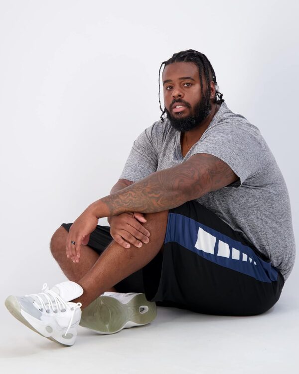 Real Essentials Men's Big & Tall 3-Pack Dry Fit & Mesh Active Athletic Perfomance Shorts (3X-5X)