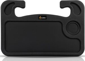 EcoNour 2 in 1 Car Steering Wheel Desk, Tray for Laptop Car Mount with Pen Holder| Food Tray for Eating with Drinks Holder | Multipurpose Travel Car Accessories