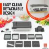 Mueller Vegetable Chopper 9 Blade, Mandoline Slicer, Food Veggie Chopper, Cheese Grater, Onion Vegetable Cutter with Container, Dicer, Kitchen Gadgets & Essentials, White Sand/Grey