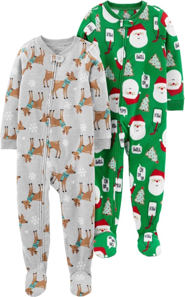 Simple Joys by Carter's Kids' Holiday Loose-fit Flame Resistant Fleece Footed Pajamas