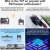 RV Backup Camera Wireless Plug and Play: Pre-Wired for Furrion System Recording Wide View Rear View Camera Clear Night Vision HD 1080P 7'' Touch Key Monitor for Trailer Camper Motorhome Yakry Y27-N