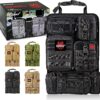 MAIKER Tactical Car Seat Back Organizer, Upgrade Tactical Vehicle Panel Organizer with 5 Detachable Molle Pouch, Universal fits for Most of Vehicle Black