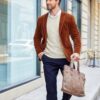 COOFANDY Men's Crewneck Knit Sweater Slim Fit Lightweight Casual Twist Patterned Cable Knitted Pullover