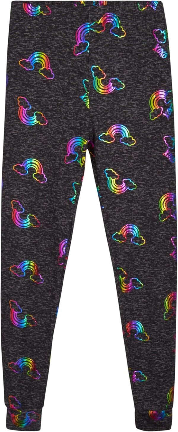 XOXO Girls Pants Set - 2 Piece All Over Print Hacci Knit Long Sleeve Top and Joggers - Matching Outfit for Girls (6-12)