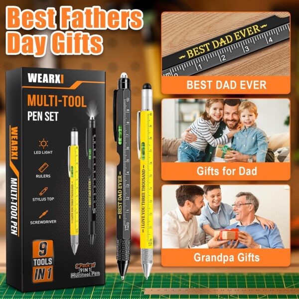 WEARXI Father's Day Gifts from Daughter/Wife/Son, Gifts for Men, 9 in 1 Multitool Pen Dad Gifts, Fathers Day Gift for Dad, Birthday Gifts for Men, Mens Gifts for Him Grandpa(Dad Gifts Special Version)