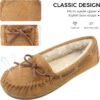 Vonair Women's Moccasin Slippers Micro Suede Warm Faux Fur Pile Lined Lace-Up Cozy Bow Indoor & Outdoor Moccasins Slip On Loafers Shoes for Women