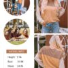 Dokotoo Womens Fashion 2025 Color Block Long Sleeve Crewneck Knitted Casual Loose Pullover Shirts Tops