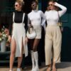 MANGOPOP Women's Mock Turtle Neck Long Sleeve Tops Bodysuit Jumpsuit