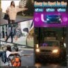 Light Sign for Car, Pink Light Decal for Car Windshield with Suction Cups, Car LED Light Sign with USB Interface-A1