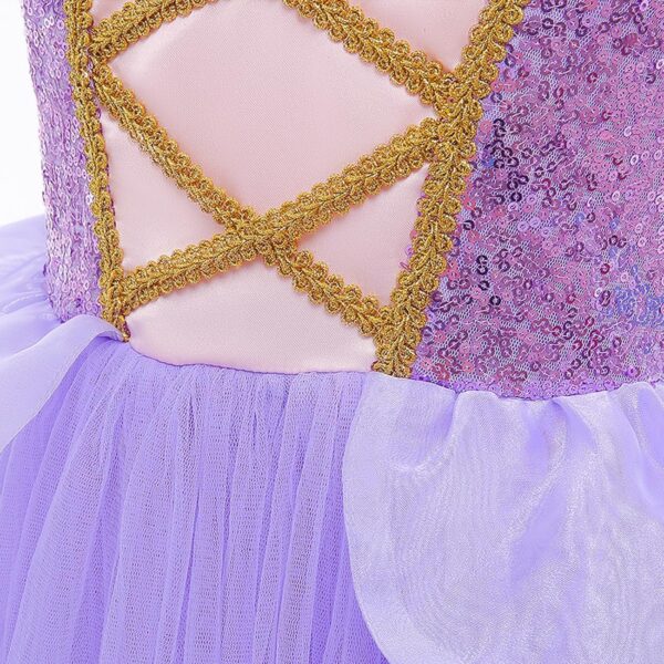 Princess Dresses Girls Halloween Christmas Dress up Costume Purple Party Princess Costume for Girls Age 3-10