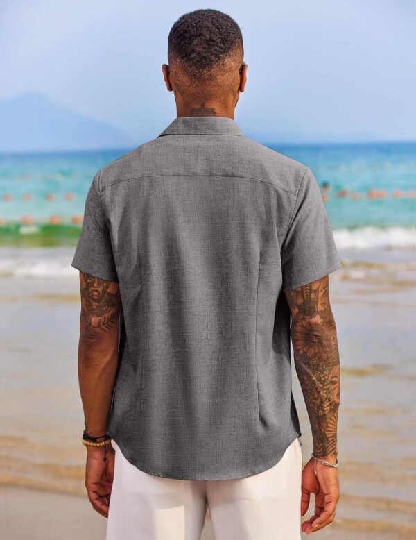 COOFANDY Men's Button Down Shirts Short Sleeve Casual Shirts Summer Beach Shirts Vacation Wedding Shirts with Pocket
