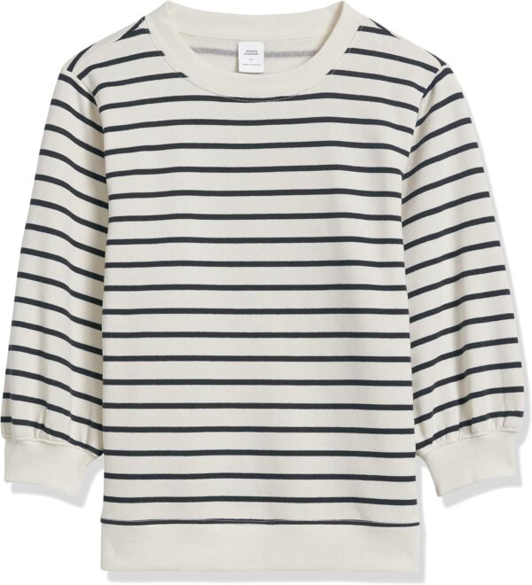 Amazon Essentials Women's French Terry Fleece Sleeve Detail Crewneck Sweatshirt