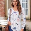 Zeagoo Women'S Puff Long Sleeve Shirts Pleated V Neck Fall Tunic Tops Blouse Dressy Causal Loose Summer T-Shirts