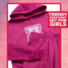 AEROPOSTALE Girls' Sweatsuit Set - 2 Piece Fleece Pullover Hoodie Sweatshirt, Jogger Sweatpants - Track Suit for Girls (7-16)