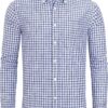 Alimens & Gentle Men's Plaid Button Down Shirts Cotton Long Sleeve Dress Shirts Regular Fit Gingham Shirts