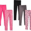 Amazon Essentials Girls and Toddlers' Leggings, Multipacks