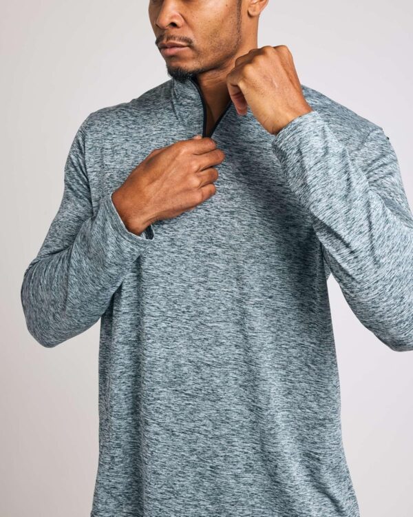 Real Essentials 3 Pack: Men's Dry-Fit Active Quarter Zip Long Sleeve Athletic Performance Pullover (Available In Big & Tall)