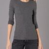 Amazon Essentials Women's Slim-Fit Long Sleeve Rib Knit Crew Neck Top (Available in Plus Size), Pack of 2